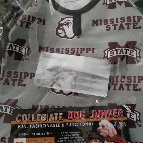 PET GOODS Mississippi State Collegiate Size Small Dog Jumper (E2) - Picture 5 of 5